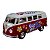 Miniatura Volkswagen Kombi 1962 Paz e Amor Vermelho 1:32 - Imagem 1