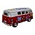 Miniatura Volkswagen Kombi 1962 Paz e Amor Vermelho 1:32 - Imagem 6