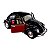 Miniatura Volkswagen Fusca 1967 Preto e Vermelho 1:32 - Imagem 4
