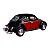 Miniatura Volkswagen Fusca 1967 Preto e Vermelho 1:32 - Imagem 8