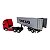Miniatura Caminhão Volvo Fh500 Vermelho Carreta Baú 1:32 - Imagem 3
