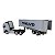 Miniatura Caminhão Volvo Fh500 Prata Carreta Baú 1:32 - Imagem 3