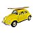 Miniatura Volkswagen Fusca Surf Amarelo Metal Kinsmart 1:32 - Imagem 1