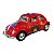 Miniatura Volkswagen Fusca Paz e Amor Vermelho Metal 1:32 - Imagem 1