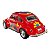 Miniatura Volkswagen Fusca Paz e Amor Vermelho Metal 1:32 - Imagem 4