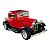 Miniatura Ford 3 Window Coupe 1932 Vermelho Metal 1:34 - Imagem 7
