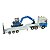 Miniatura Caminhão Prancha com Escavadeira CHB Azul 1:50 - Imagem 4