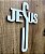 Crucifixo de Porta Texto Jesus em MDF Branco 6mm - Imagem 1