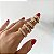 Anel Pietra com Cristais em Banho Ouro18k - Imagem 3