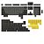 Kit de Keycaps Universal Akko Black & Gold, Perfil SAL, PBT Double-Shot, 195 keycaps, ANSI / ISO / JIS / ABNT2 - Imagem 1