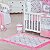 Tapete para Quarto de Bebê Provence Rosa 01 Peça - Coleção Conforto - Imagem 1