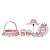 Kit Acessórios Quarto De Bebê Realeza Rosa Decor com Branco 07 peças - Imagem 1