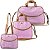 Bolsas Maternidades Rosa com Marrom P M G 03 Peça - Coleção Glamour Trançadinho Liso - Imagem 1