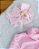 Macacão Longo de Plush para Bebê Elegance Rosa 03 peças - Imagem 4