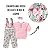 Conjunto Jardineira e Body Manga Curta Ameli Rosa Floral 3 Peças - Imagem 5