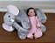 Almofada Travesseiro Elefante News Bebê Dormir Pelúcia 64cm - Imagem 7