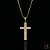 PINGENTE CRUZ RETA CRAVEJADA – 3,0 x 2,0 cm – BANHADO A OURO 18K - Imagem 1