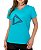 Camiseta Feminina Térmica Manga Curta Triangle com Proteção UV 50+ Turquesa - Imagem 1