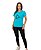 Camiseta Feminina Térmica Manga Curta Triangle com Proteção UV 50+ Turquesa - Imagem 3