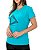 Camiseta Feminina Térmica Manga Curta Triangle com Proteção UV 50+ Turquesa - Imagem 2