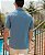 Camisa Slim Algodão Azul - Imagem 5