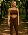 Calça Legging Feminina Cós Alto Marrom - Imagem 3