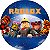 Painel de Festa em Tecido - Roblox Espaço Logo Laranja - Imagem 1