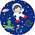 Painel de Festa em Tecido - Astronauta na Galáxia Azul Flat - Imagem 1