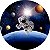 Painel de Festa em Tecido - Astronauta Galáxia Planetas - Imagem 1