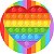 Painel de Festa em Tecido - Brinquedo Bolha Push Pop It Coração Arco Iris - Imagem 1
