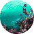 Painel de Festa em Tecido - Fundo do Mar Verde Água Corais - Imagem 1