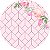 Painel de Festa em Tecido - Flores e Geométricos Rosa - Imagem 1
