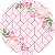 Painel de Festa em Tecido - Flores e Geométricos Rosa Duplo - Imagem 1