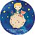 Painel de Festa em Tecido - Pequeno Príncipe no Pequeno Planeta Cute - Imagem 1