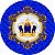 Painel de Festa em Tecido - Capitone Coroa Realeza Azul Royal Maior - Imagem 1