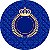 Painel de Festa em Tecido - Realeza Capitone Coroa Realeza Azul Royal Maior - Imagem 1