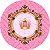 Painel de Festa em Tecido - Capitone Coroa Realeza Rosa - Imagem 1