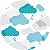 Painel de Festa em Tecido - Estampa de Nuvens Cinza e Verde Água 2 - Imagem 1