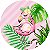 Painel de Festa em Tecido - Flamingo Tropical Rosa - Imagem 1