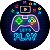 Painel de Festa em Tecido - Let's Play Console Neon Game - Imagem 1