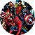 Painel de Festa em Tecido - Vingadores Hulk, Capitão América, Homem de Ferro, Homem Aranha e Thor Times Square - Imagem 1