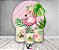 Painel de Festa 3d + Trio Capa Cilindro - Flamingo Tropical Rosa - Imagem 2