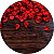 Painel de Festa em Tecido - Pétalas Vermelhas Flores Madeira - Imagem 1