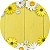 Painel de Festa em Tecido - Flores Margarida e Girassol Madeira Amarela - Imagem 1