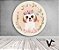 Painel de Festa em Tecido - Cachorro Cute e Arco de Flores - Imagem 1