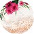 Painel de Festa em Tecido - Flores Marsala Com Efeito Glitter - Imagem 1