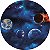 Painel de Festa em Tecido - Galáxia Azul Planetas - Imagem 1