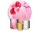 Painel de Festa 3d + Trio Capa Cilindro - Efeito Marmorizado Rosa com Flores Douradas - Imagem 1
