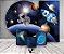 Painel de Festa 3d + Trio Capa Cilindro + Faixa Veste Fácil - Astronauta Galáxia e Planetas - Imagem 1