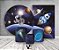 Painel De Festa Redondo + Vertical 3D + Trio Capa Cilindro - Astronauta Galáxia Planetas - Imagem 1